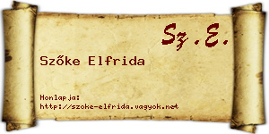 Szőke Elfrida névjegykártya